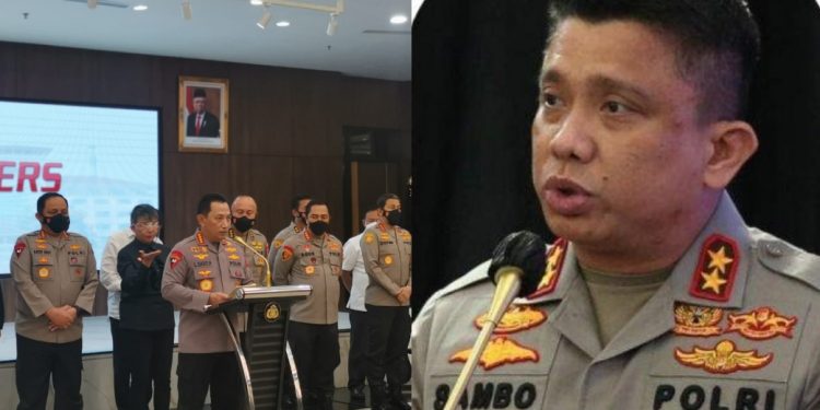 Kapolri Jenderal Polisi Drs. Listyo Sigit Prabowo, M.Si (foto kiri) saat melaksanakan jumpa pers. || Irjen FS (foto kanan). (foto/ist)